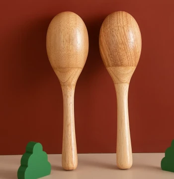 Orff Percussion Oak Maracas, Large Wooden Shaker for Early Childhood to Adult Education