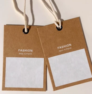 Custom Clothing Hang Tags, Blank Kraft Paper Labels for Women's Fashion with Logo
