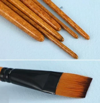 Wood Grain Professional Nylon Paint Brush Oil Watercolor Pai