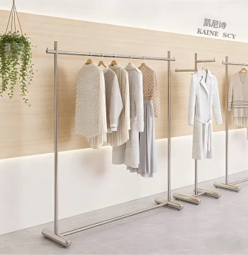 Kanishi Stainless Steel Clothing Rack - New Freestanding Island Display Stand for Men's, Women's, and Children's Apparel