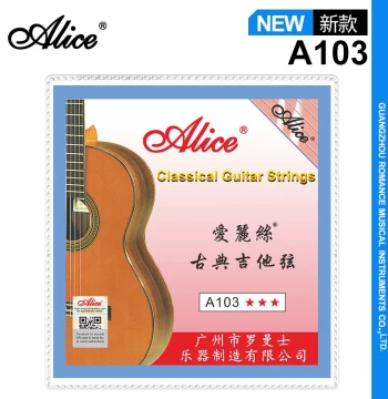 Alice A103 Classical Guitar Strings Silver-Plated Copper Alloy Wound Strings Bulk Pack for Beginners 6 Strings