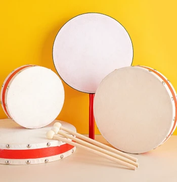 Orff Percussion Double-Sided Sheepskin Hand Drum, Tambourine for Kindergarten Teachers and Xinjiang Dance Exams