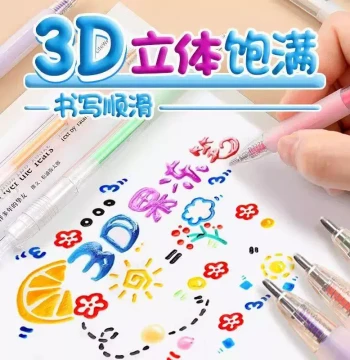 Official Flagship Store Authentic 3D Jelly Pens Fluorescent Markers Color-Changing Glitter Guka Journal Student Special Colorful Memo Handaccount Flower Shapes