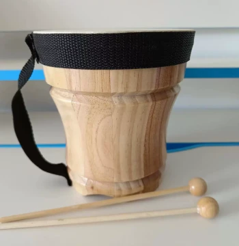 6-inch (15CM) Solid Wood Hand Drum - Slap Drum, Bongo, African Drum for Early Education and Parent-Child Teaching