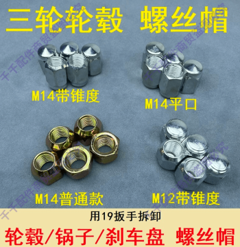 Electric Motorcycle Tricycle Parts Kit Tires Rims Bolts Nuts Brake Drum Screws M14 M12