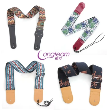 Acoustic Guitar Strap for Folk/Wood Guitars, Electric Guitar & Bass Tailpin Strap - Personalized Bohemian Wide Shoulder Strap