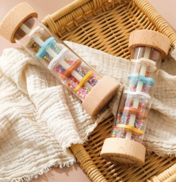 Springbuds Rain Sound Tube Orff Percussion Instrument, Rainbow Shaker for Early Childhood Education