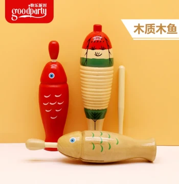 Orff Percussion Instruments Children's Wooden Fish Frog Shaker Scraper Clapper Kindergarten Music Teaching Tools