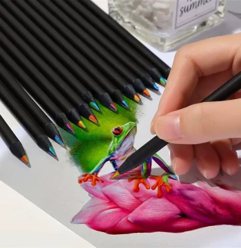 1 Pieces Creative Kuroki Rainbow 7 Colors Round Pencil Stati