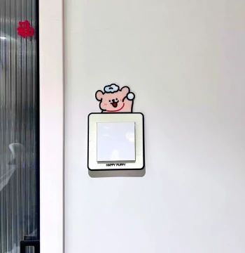 Creative Puppy Switch Border Wall Sticker - Cute Cartoon Decor to Conceal Socket Panels and Light Switches