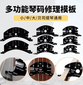 Violin, Viola, and Cello Bridge Repair Template Kit with Shaping Mold and Measurement Ruler - Instrument Accessories and Tools