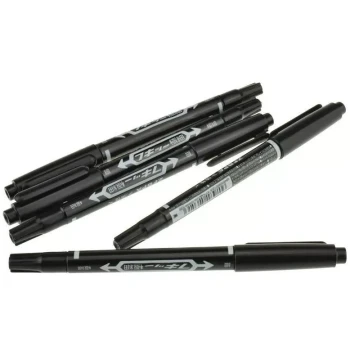 1/3/10pcs Oil-Based Marker Black Waterproof Double headed Lo