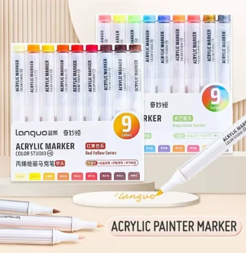 Portable 9-Colors Marker Pen Stackable Color Drawing/Paintin