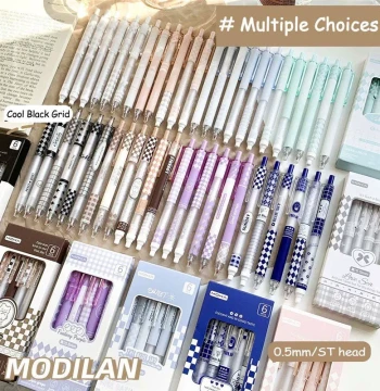 6 pcs/lot Gel Pen Cartoon Students Good Writing Practice Qui