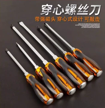 Heavy-Duty Full-Tang Screwdriver Set, Phillips and Flathead, Hammer-Through Core Design, Includes Free Shipping for Repair Tools