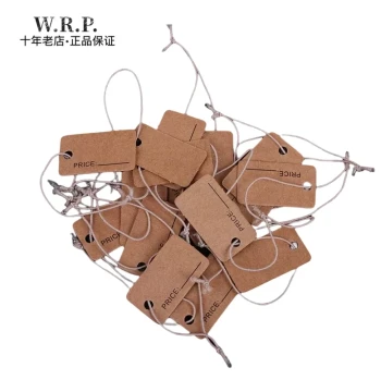 Kraft Paper Hang Tags with Elastic Cord - Product Price Labels, 1.3x2.3cm, 100 Pieces, Free Shipping