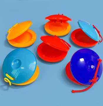 Orff Percussion Instrument Children's Castanets, Kindergarten Early Education Music Round Dance Board, Finger Clappers for Speech Training
