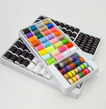Fanghua Sewing Machine 60-Roll Colored Bobbin and Top Thread Combo Polyester Sewing Thread