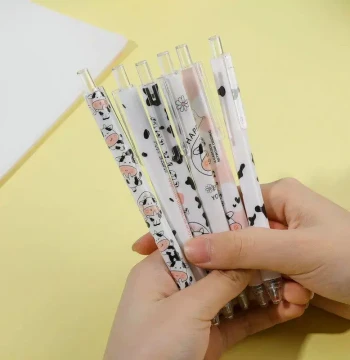 1 Piece Lytwtws Cute Gel Pen Cartoon Cow Gift Press Office