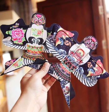 Red Swallow Kite Ornament - Traditional Bamboo Craft with Retro Goldfish Design (Non-Flying)
