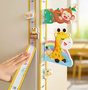 Children's Height Measurement Wall Sticker, Precision Measuring Tool, Baby Magnetic Removable Non-Damaging Height Tracker, Little Deer Design