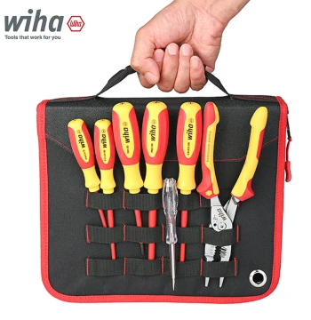 German Wiha Insulated Screwdriver Set - Imported VDE Certified Electrician Tools (1000V) with Phillips and Flathead Bits