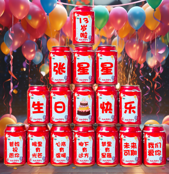 Custom Kids' Cola Can Stickers - Perfect for Birthday Parties, 100-Day Celebrations, and Full-Month Banquets
