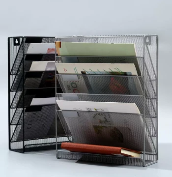 A4 Wall-Mounted File Box, Office Document Organizer & Magazine Display Rack
