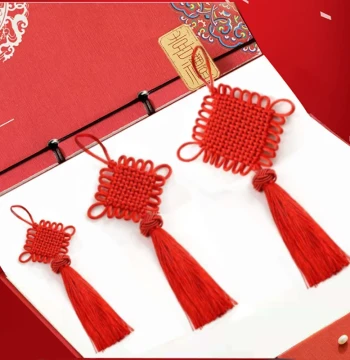 Chinese Knot Door Hanging Ornament, Small Red Unity Knot for Living Room, Peace Knot for Auspicious Housewarming Decoration, Large Size