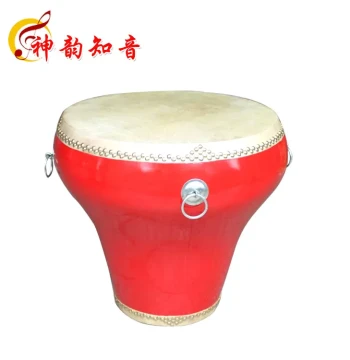 Shenyun Zhiyin 18-Inch Flower Pot Drum - Tuned Cowhide Red Drum for Peking Opera and Traditional Theater