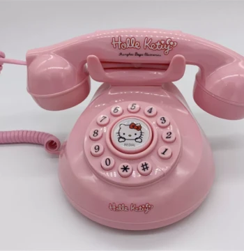 Vintage Retro Telephone - Pink Cartoon Wired Landline for Home, Hotel Decor, or Photo Props