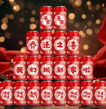 Housewarming Celebration Drink Decorations - Cola and Wangzai Can Stickers for New Home Setup and Moving-In Ceremony Supplies