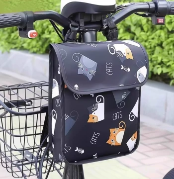Electric Bike Front Handlebar Bag, Phone and Charger Storage Pouch, Waterproof Multi-Functional Pocket for E-Bikes