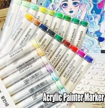 9-Colors Marker Pen Art Stationery Stackable Color Acrylic P