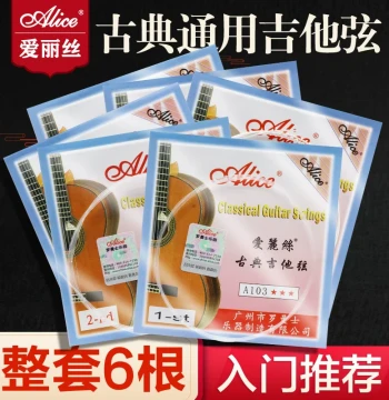 Alice Classical Guitar Strings Set 1-6 - Single Nylon String & Full Set of 6 Accessories