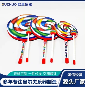 Kindergarten Early Education Lollipop Drum - Children's Hand Drum Percussion Instrument for Orff Music Classes