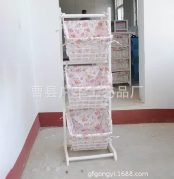 Pastoral Newspaper Rack Simple Korean Style Real Wood Newspaper Basket