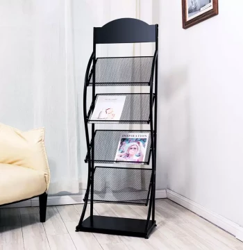 Magazine Rack, Literature Display Stand, Brochure Holder, Newspaper Stand, Flyer Floor Stand for Floor Plans and Periodicals