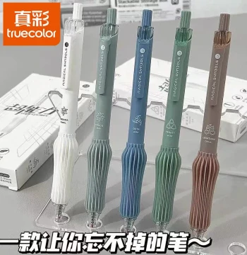True Color Super Capacity Retractable Gel Pen - Low Center of Gravity AS Tip 0.5mm, Ergonomic Grip for Students and Exams