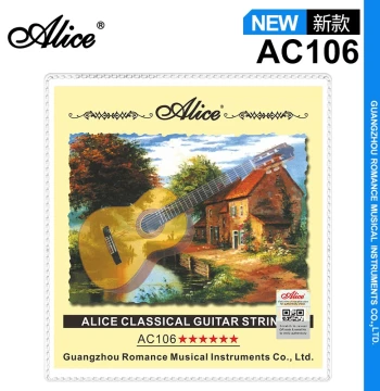 Alice AC106 Classical Guitar Strings Silver-Plated Copper Alloy Wound Bulk Pack Beginner Set of 6