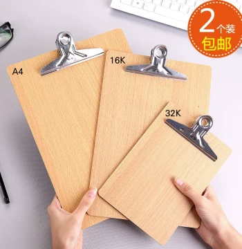 A4 Wooden Clipboard with Natural Wood Finish for Writing, Exams, Restaurant Menus, and Student Documents