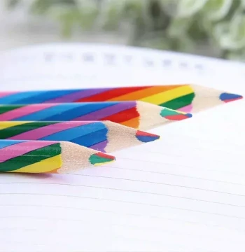 10pcs Kawaii 4 Color Concentric Rainbow Multicolored Pencil