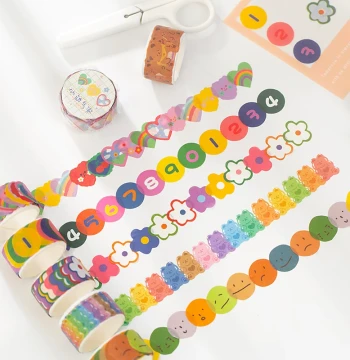 Washi Tape Soft Chuchu Series Hand-Drawn Cartoon Colorful Journal Growth Album Decoration Kit 100 Stickers