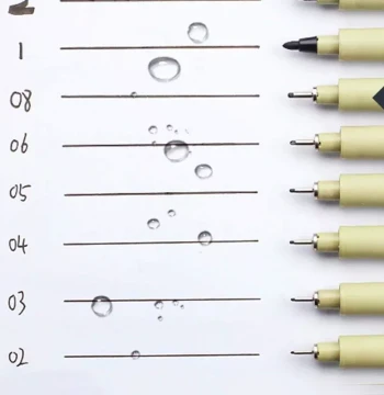 Pigment Liner Micron Ink Marker Pen 0.05 0.1 0.2 0.3 0.4 0.5