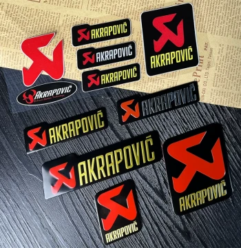 Motorcycle Akrapovič Sticker, Personalized Exhaust Pipe Decal, Heat-Resistant Yoshimura Graphic, Metal Aluminum Tailpipe Modification Label