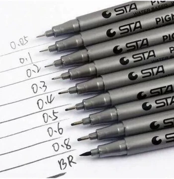 1Piece Pigment Liner Pigma Micron Ink Marker Pen 0.05 0.1 0.