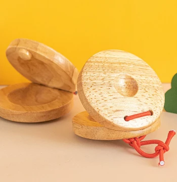 Wooden Clapper Plastic Castanets Children Percussion Instruments Orff Early Education Music Professional Round Dance Board
