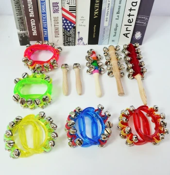 Kindergarten Jingle Bell Instrument Hand Bell Orff Wrist Bell Percussion Children Teacher Music Dance Stick Bell Hand Bell