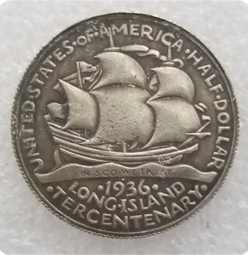 Replica Coin American Half Dollar Aged Alloy Long Silver