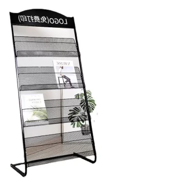 Magazine Rack, Brochure Display Stand, Book and Newspaper Rack, Storage Shelf, Data Exhibition Stand, Foldable Floor-Standing Newspaper Rack